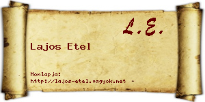 Lajos Etel névjegykártya
